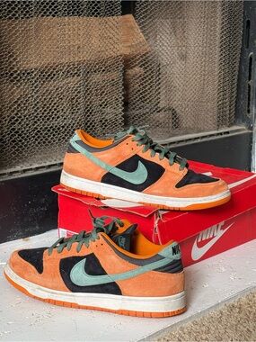 Nike Men’s Dunk Ceramic Low Orange & Black Suede Sneakers